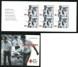 Faroe Islands.  Booklet MNH Red Cross 75 year 2001. 6,00 Kr.