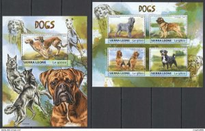 2017 Sierra Leone Dogs Domestic Animals Fauna #8310-3+Bl1191 ** Fd0047