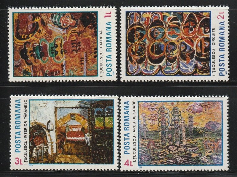 Romania 1985 20th century Paintings by Ion Tuculescu Sc 3277-3280 MNH A689