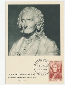 Maximum card France 1953 Jean-Philippe Rameau - Composer