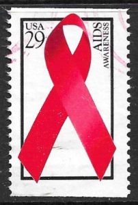 USA 1993 29c AIDS AWARENESS Issue Single From Booklet Pane Sc 2806a VFU