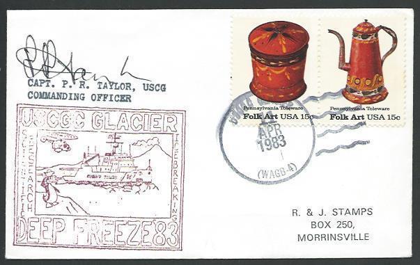 USA ANTARCTIC 1983 cover USCGC Glacier cancel, signed......................53522