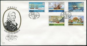 Jersey 426-430,FDC.Michel 409-413. Admiral Philipe D'Auvergne,1987.Ships.