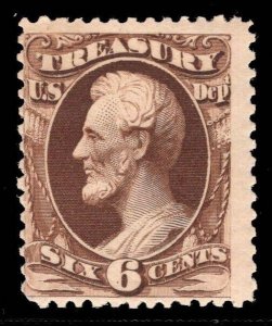 MOMEN: US STAMPS #O110 6c SOFT PAPER OFFICIAL MINT OG H $200 LOT #82357-1*