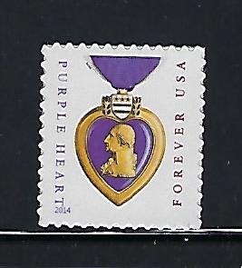 Catalog #5035 Single stamp Purple Heart Military Combat Issue 2014 Issue