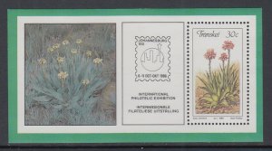 Transkei 174a Flowers Souvenir Sheet MNH VF