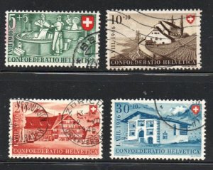 Switzerland  B154-B157 1946 Houses charity stamp set used