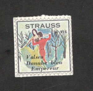 MINT POSTER STAMP  - STRAUSS - V ALSES DANUBE BLEU EMPEREUR