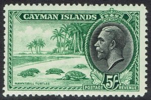 CAYMAN ISLANDS 1935 KGV TURTLES 5/-  