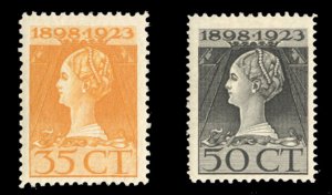 Netherlands #130-131 Cat$20, 1923 35c and 50c, hinged