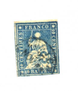 SWITZERLAND #21 USED FVF Cat $125