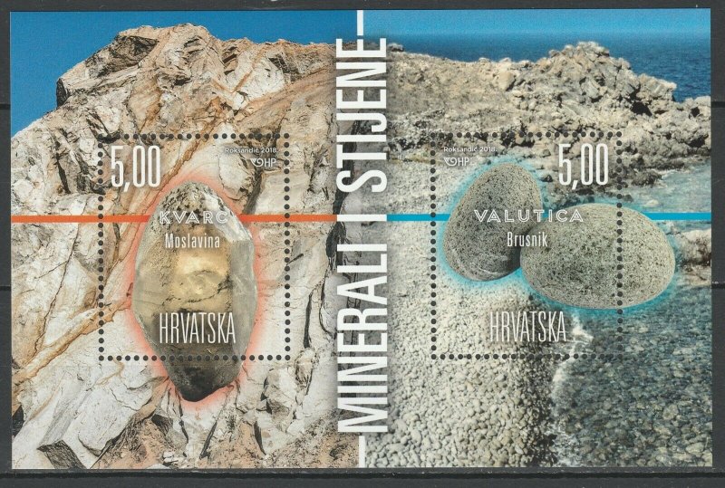 Croatia 2018 Minerals and Rocks MNH block