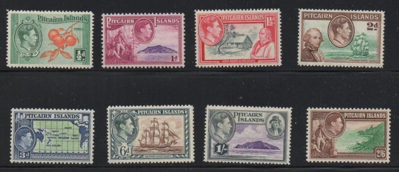 Pitcairn Islands Sc 1//8 1940 1st G VI stamp set mint NH