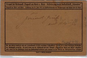 1912 Mainz Germany Schwaben Zeppelin Experimental Local Flight Postcard Cover