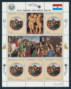 [109777] Paraguay 1982 Art paintings Christmas Raffael Miniature sheet MNH