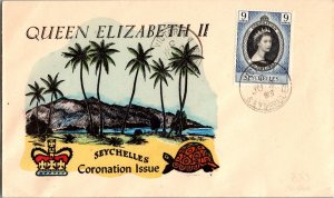 1953 Seychelles Victoria Her Majesty Queen Elizabeth 2 Coronation FDC Cover
