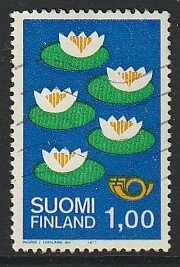 1977 Finland - Sc 594 - used VF - 1 single - Five Water Lilies