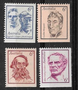 Australia # 454-457  Famous Australians - singles ex-booklet panes (4)  Mint NH