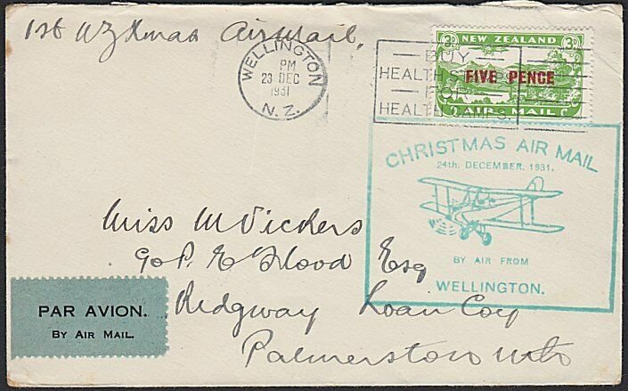 NEW ZEALAND 1931 first flight cover Wellington to Palmerston North..........H623