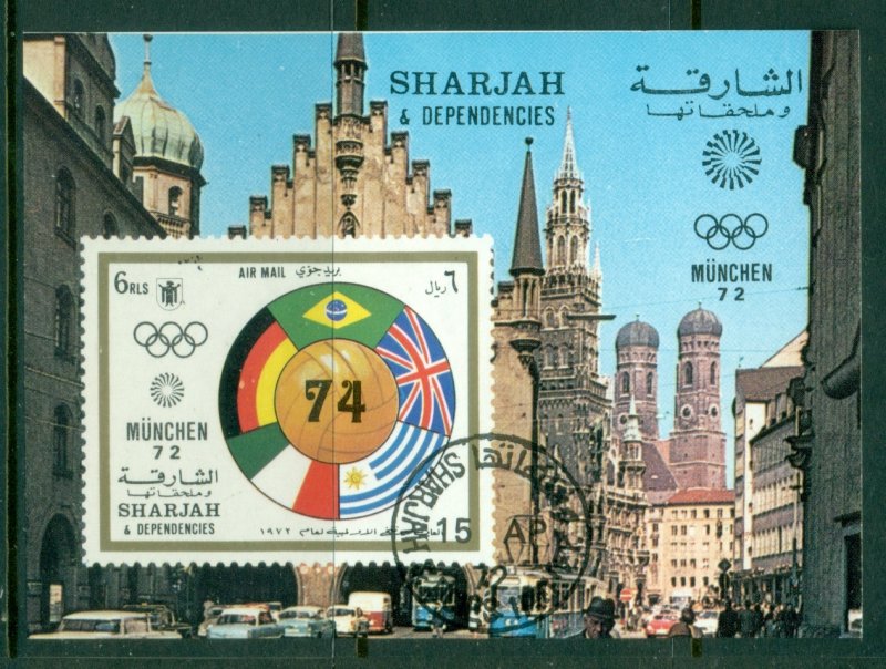 Sharjah 1972 Mi#MS148 Jules Rimet Cup, Soccer sheetlet MS CTO