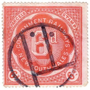 (I.B) Australia - NSW Government Railways : Parcel Stamp 6d