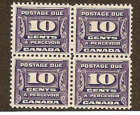 Canada Scott #J14 block of 4 Mint NH Scott CV $210.00