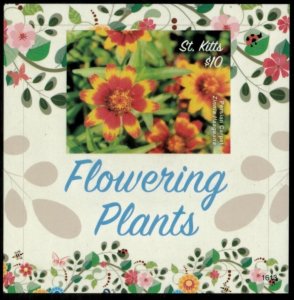 St. Kitts 2016 - Flowers - IMPERF Souvenir Stamp Sheet - Scott #957 - MNH