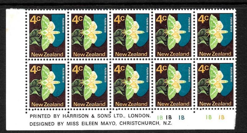 NEW ZEALAND  1970   4c   PICTORIAL   MNH   PLATE  BLK 10 #1B1B1B1B