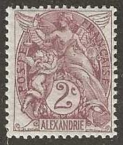 French Offices in Alexandria, 17, mint, hinged. (f186)