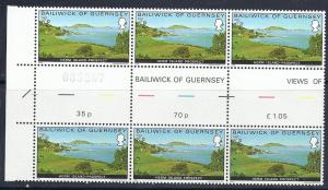 Guernsey #138 Gutter Block Block of  6 (MNH)  CV $1.50