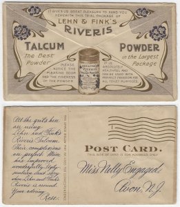 Ephemera: Circa 1910 - Advertising Similitude Postcard for Talcum Powder