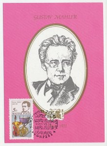 Maximum card Hungary 1985 Gustav Mahler - Composer