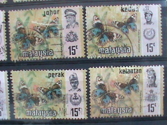 ​MALAYSIA-1971 -MILITARY-LOVELY BUTTERFLIES USED 12 STAMPS-#M41 -VERY FINE