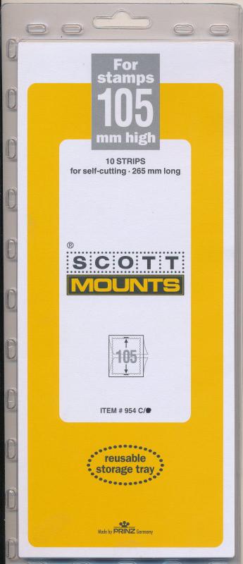 Prinz Scott Stamp Mount 105/265 mm - CLEAR - Pack of 10 (105x265 105mm) STRIP