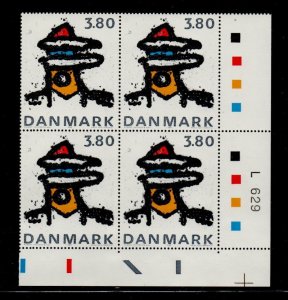 Denmark Sc 788 1995 Abstract Sculpture stamp block of 4 mint NH