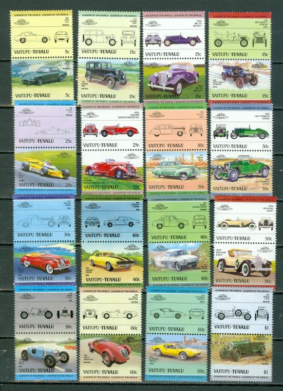 TUVALU VAITUPU 1984 AUTOMOBILES #1-16 SET MNH