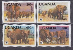 1991 Uganda 960-963 WWF / Elephants 10,00 €