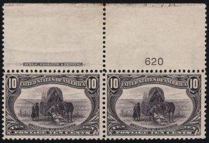 MALACK 290 VF OG NH, Plate pair 620 with engraving, ..MORE.. c2760