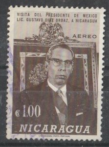 Nicaragua 1968 AIR / Visit of President of Mexico 1Cor (1/3) USED