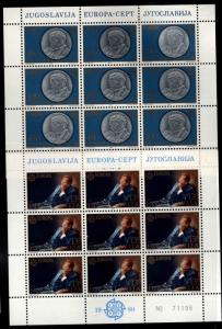 Yugsolvaia Scott 1467-68 MNH** Europa 1980 Sheet set