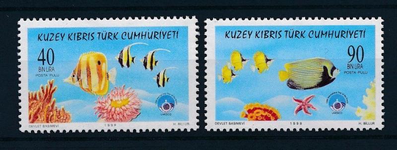 [29070] Turkish Cyprus 1998 Marine Life Unesco Tropical Fish MNH