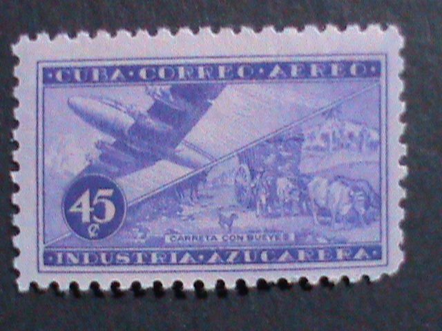 ​CUBA 1954-AIRMAIL-SC#C104 VERY OLD-AIR PLANE & OX CART MNH -VERY FINE
