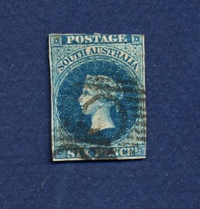26 - SOUTH AUSTRALIA - 6 pence Victoria - used imperforate, watermark 6