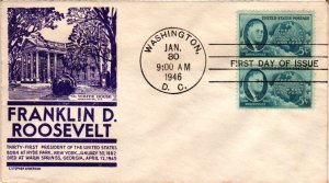 #933 Franklin D. Roosevelt FDR – Anderson Cachet EV22