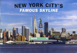 Nevis - 2016 - New York city's Famous skyline souvenir sheet - MNH