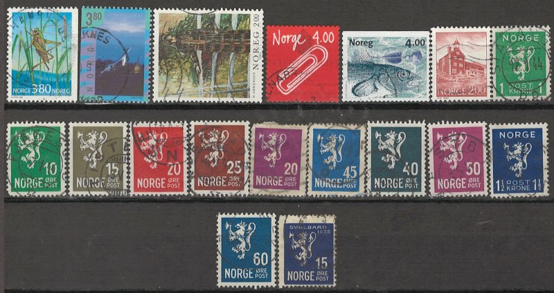 COLLECTION LOT OF #1136 NORWAY 77 STAMPS 1889+ CLEARANCE 2 SCAN