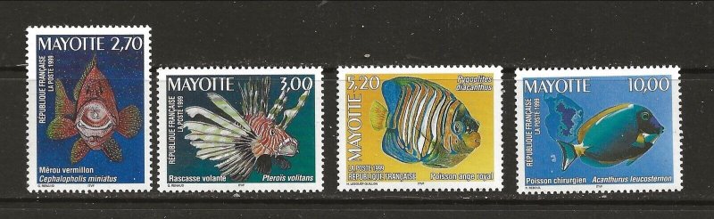 Mayotte Sc 121-4 NH Set of 1999 - Marine life - Fish