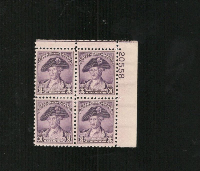 US SCOTT# 708 PLATE BLOCK OF 4 MLH