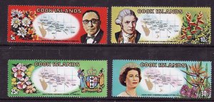 Cook Islands-Sc#264-7-unused NH set-QEII-Maps-Capt. Cook-1969-small gum blemish