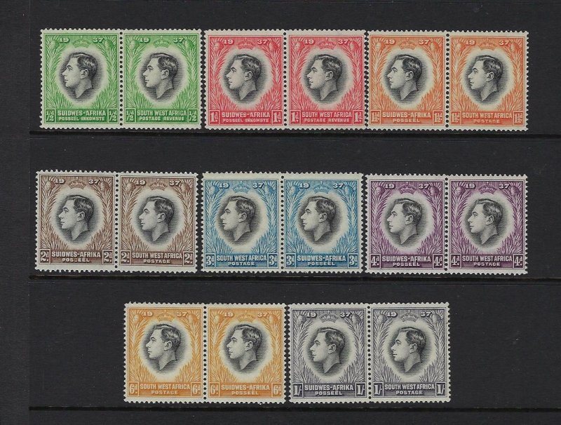 SOUTH WEST AFRICA SCOTT #125-32 1937 GEORGE VI CORONATION- MINT NH/XXXLH